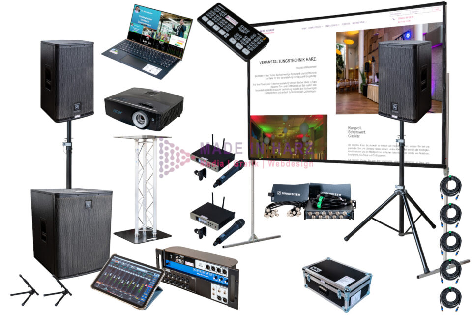 Tagungstechnik, Tontechnik. Beamer, Leinwand Blankenburg Funkmikrofon